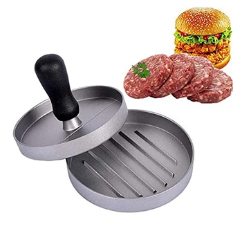 Круглый пресс для бургеров 12 см, устройство для приготовления гамбургеров, формы для гамбургеров из сплава, пресс-формы для мяса, инструменты для говядины из алюминия, простые в использовании