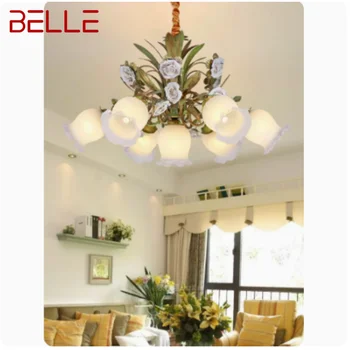 Люстра BELLE American garden, корейская креативная лампа для теплой гостиной, столовой, травы