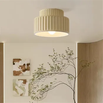 Современный потолочный светильник середины века в скандинавском стиле Ваби Саби дизайнерские светильники E27 лампа зеленая Спальня Домашний декор прихожая путь свет