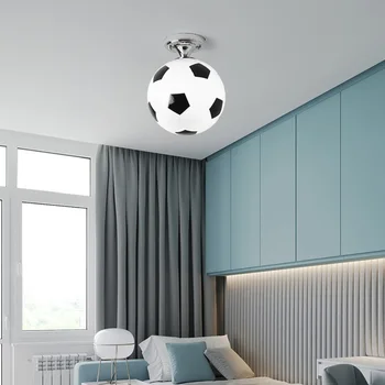 Современный светодиодный потолочный светильник с футбольным мячом для мальчиков, украшение детской комнаты в помещении