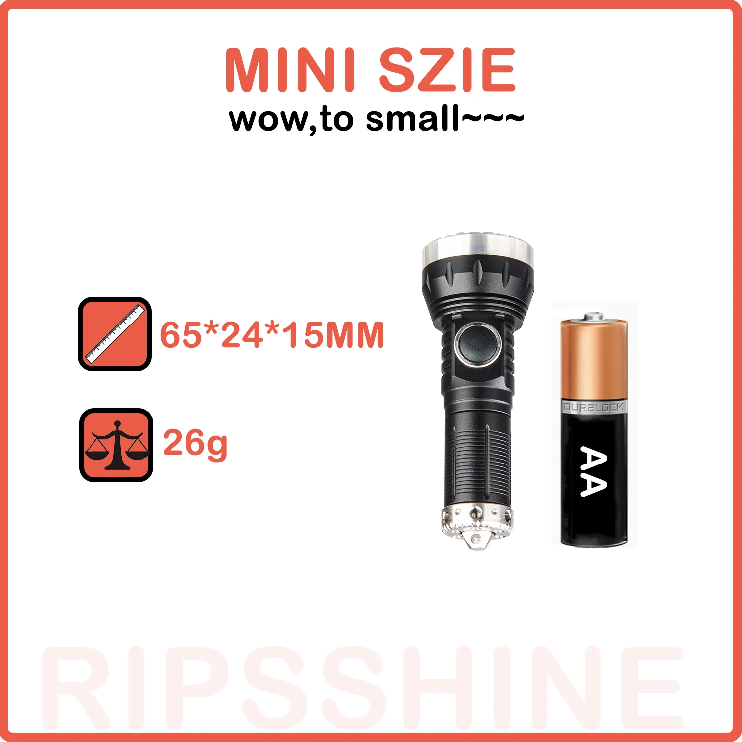 Водонепроницаемый мини-фонарик Ripsshine ML1 550lm с зарядным устройством Type-c - 1